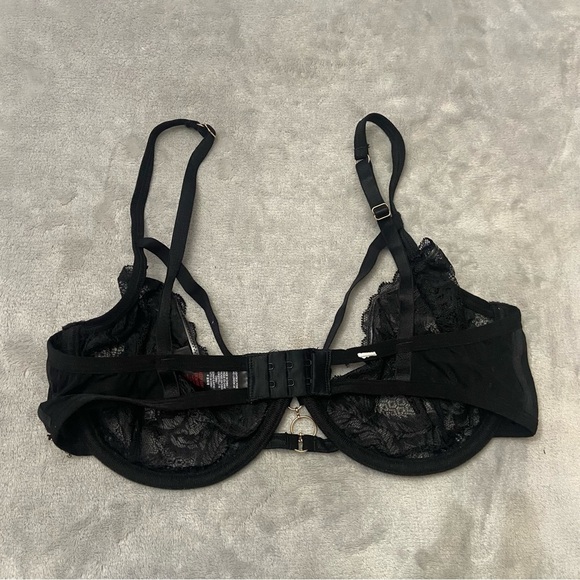 New! Bluebella Black Unlined Sheer Lace Chain Underwired Bra 10522 - Picture 7 of 8